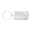 Portachiavi Personalizzato Inciso Targhetta Militare con Icone Famiglia
