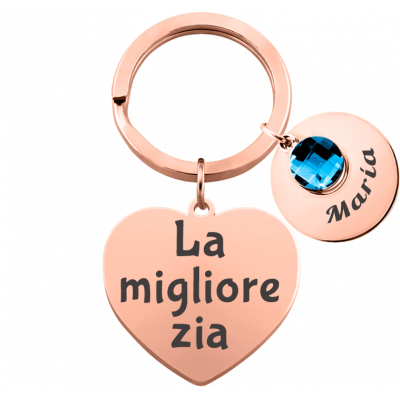 Portachiavi Cuore Inciso Personalizzato con 1...