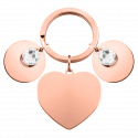 Portachiavi Cuore Inciso Personalizzato con 2 Pietre Portafortuna