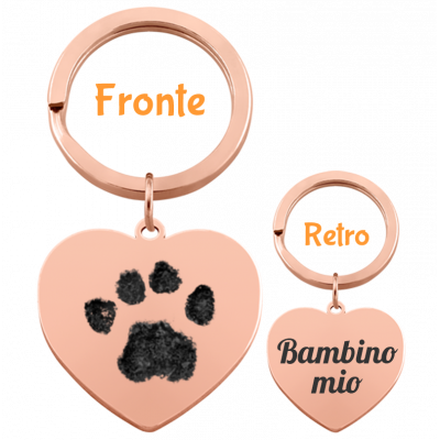 Portachiavi Personalizzato a Forma di Cuore e...
