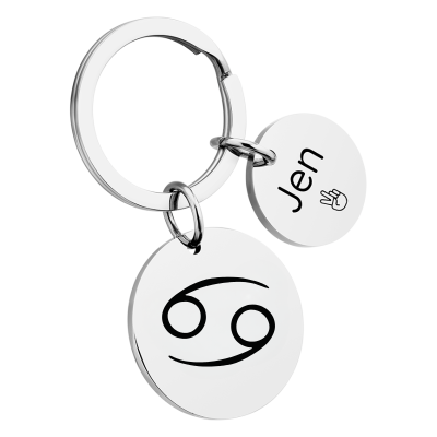 Portachiavi Circolare Personalizzato con Segno...