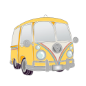 Portachiavi Camper Retrò con Volti Personalizzati