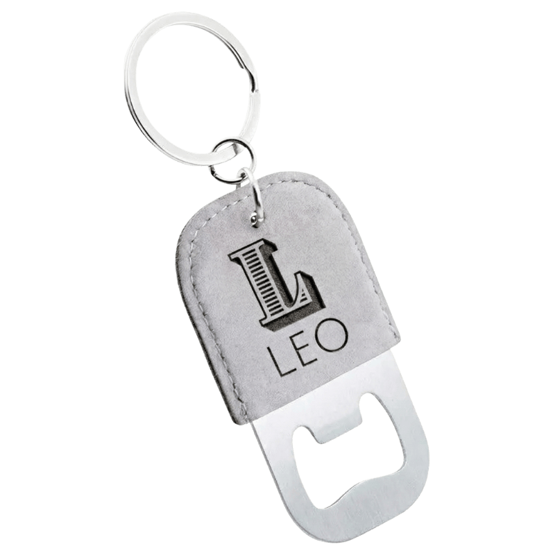Portachiavi Apribottiglie in Pelle Personalizzato con Nome inciso, Regalo per lui