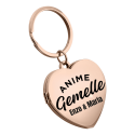 Portachiavi per Coppia con Ciondolo a Forma di Cuore personalizzato - Anime Gemelle
