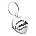 Portachiavi per Coppia con Ciondolo a Forma di Cuore personalizzato - Anime Gemelle